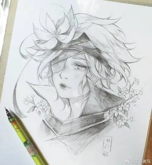 人物角色插画 7815 铅笔手绘小头像 动漫形象(作品出自日本插画师