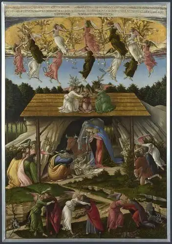 画家不单单描绘了基督诞生的场面,还暗示了与整个人类相关的奇迹般的