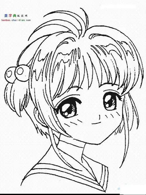 大眼睛美少女简笔画