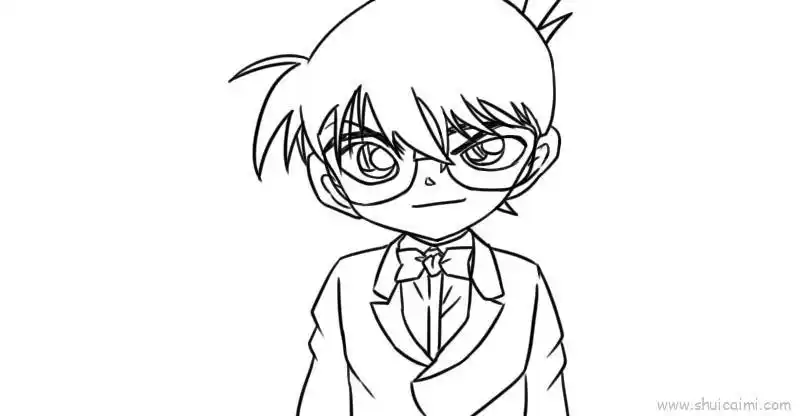 名侦探柯南简笔画的画法图解分享到这里,查找更多名侦探柯南简笔画,名