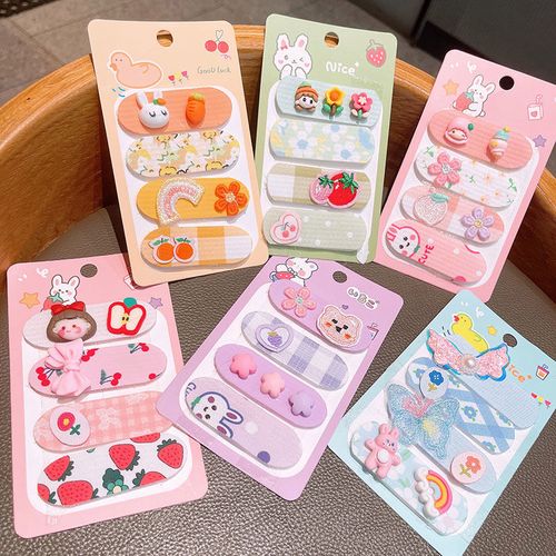 儿童头饰花朵碎发魔术贴小女孩卡通额头刘海贴宝宝蝴蝶结魔法发帖