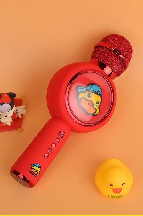 纯淳 小黄鸭麦克风k歌儿童话筒玩具唱放一体无线蓝牙唱歌智能音箱