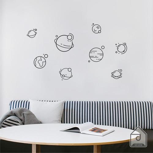 简笔画 个性简约ins北欧风卧室床头沙发宿舍房间背景装饰墙贴纸