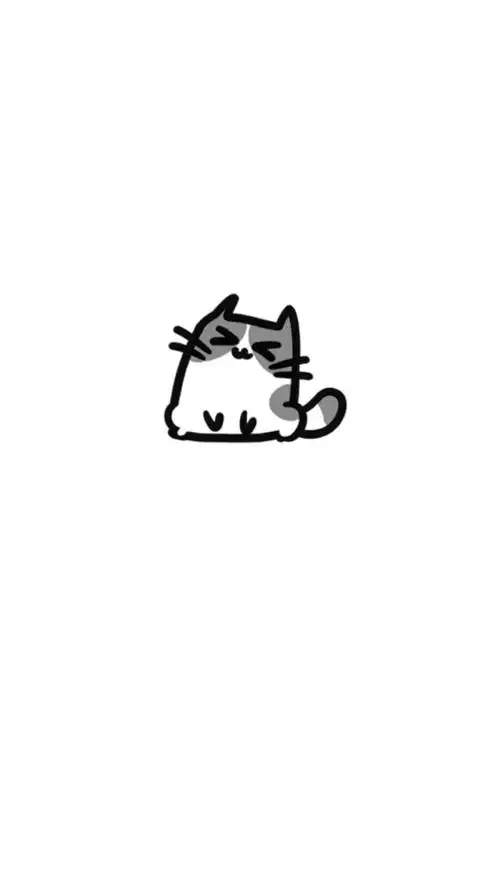 壁纸 白底壁纸 聊天背景 创意 自制 猫咪 插画