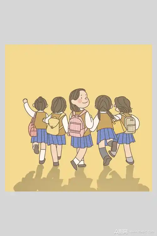 学生放学人物插画素材素材