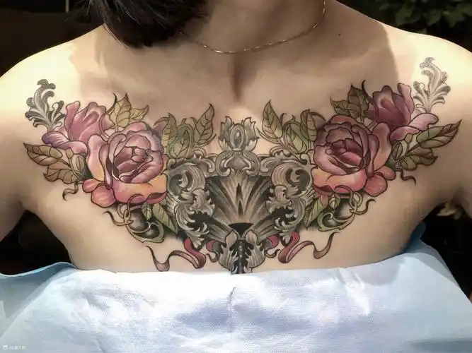 胸花_胸部old school纹身图案大全 - 纹身大咖