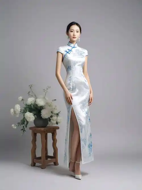 文化传承:东方女性的魅力青花旗袍的美,不仅仅在于它的款式和设计,更