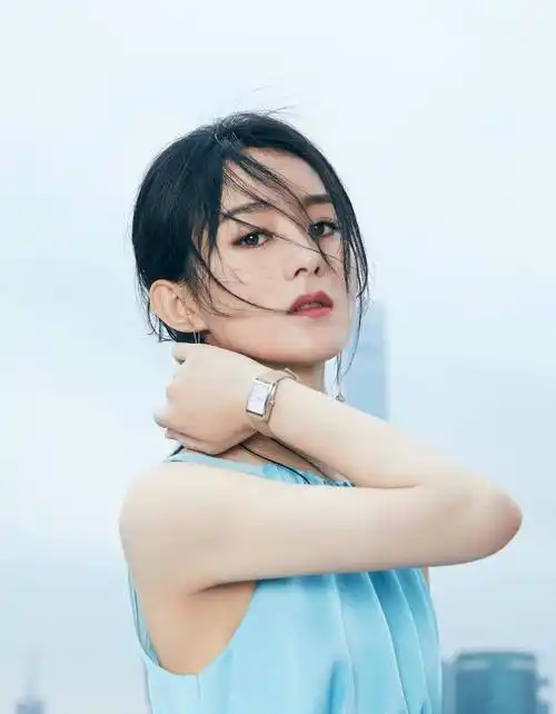 然而赵丽颖将头发自然地梳成低马尾,并且在脸的两侧留下了几缕碎发