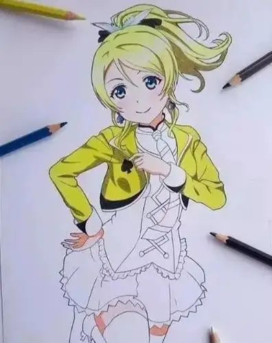 彩铅画动漫人物过程,不会的同学看看哈