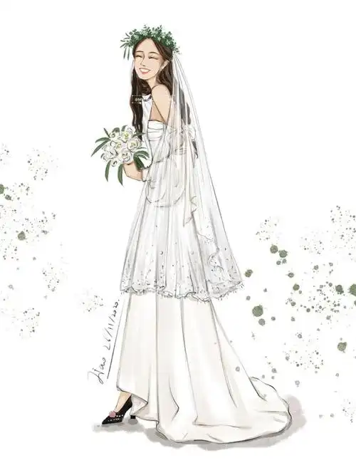 时装效果图丨ipadprocreate手绘婚纱礼服