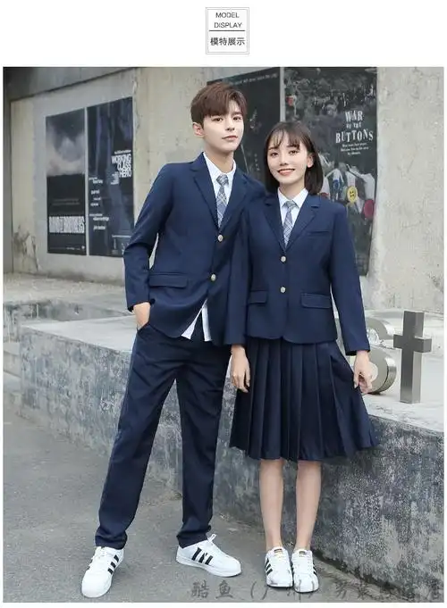 毕业班服秋季套装中学生西装外套英伦学院风高中生韩版运动会毕业校服