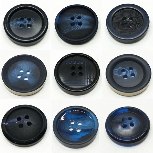 高档树脂圆形四眼纽扣蓝色拉花女装大衣扣风衣外套毛衣裤子百搭扣