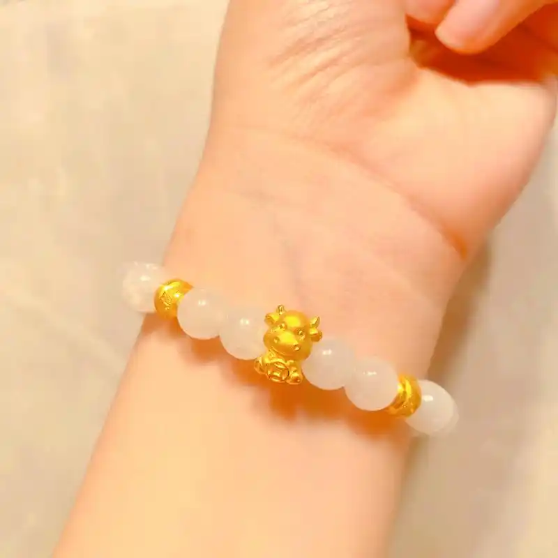 本命年手串(周六福黄金转运珠 玉珠)绝美!