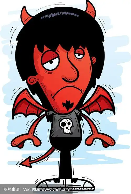 悲伤的卡通恶魔