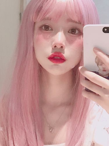 冷紫色品牌: 依莲花 商品名称:假发女长发日常粉色长直发抖音lolita浅