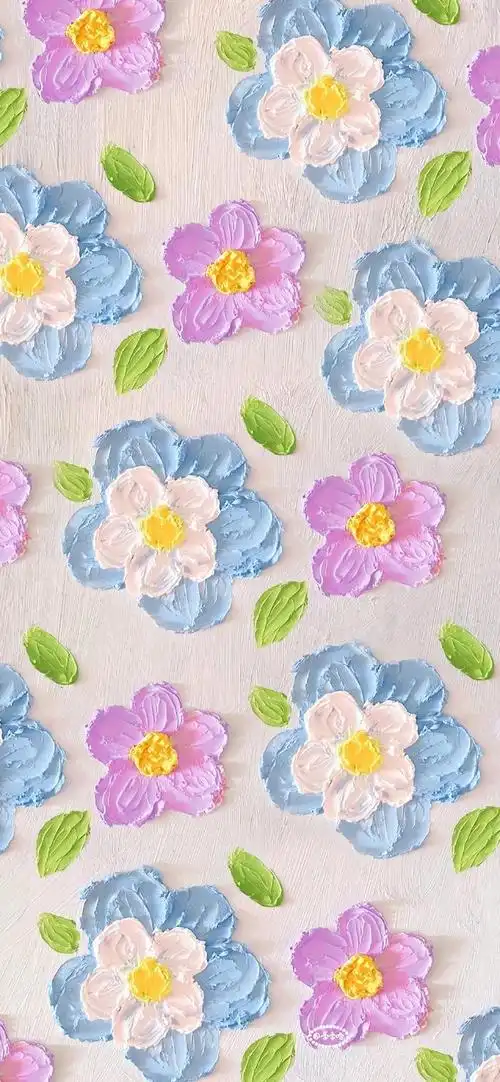 油画棒系列碎花壁纸