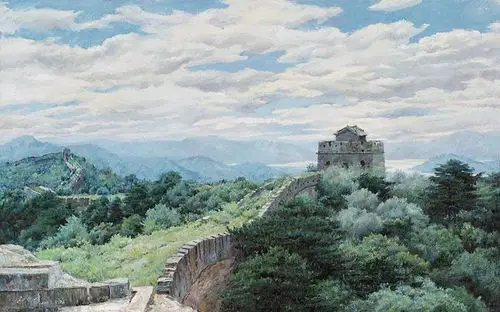 中国油画风景系列画长城