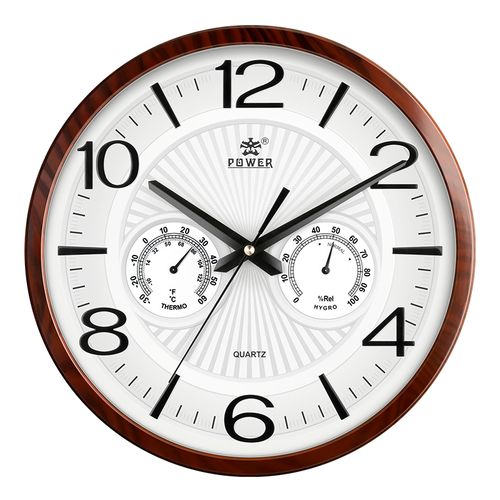power霸王钟表客厅大气时钟现代简约圆形挂钟北欧挂表卧室家用钟