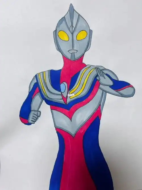 儿童画创意画迪迦奥特曼