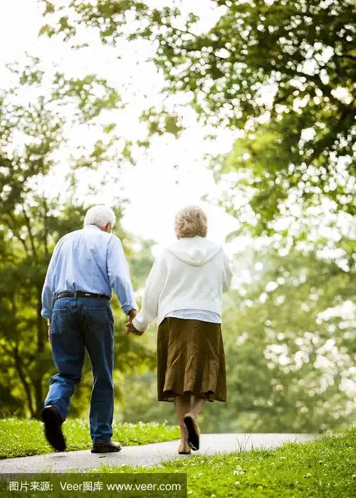 老年夫妇牵手