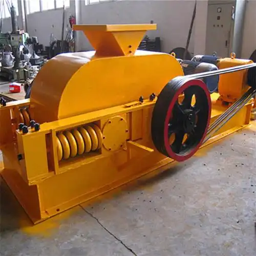 浩凡600型双辊式破碎机合金辊皮挤压机石料对辊粉碎机