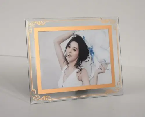 花边简约水晶玻璃相框影楼婚纱照儿童摆台6寸7寸8寸10寸a4批发