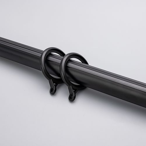 北欧简约现代黑白窗帘罗马铝合金工业静音轨道窗帘杆