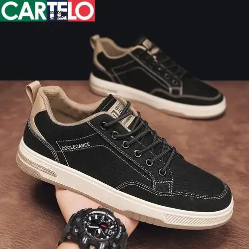 线下专柜同款卡帝乐鳄鱼cartelo新款百搭男鞋板鞋帆布鞋休闲鞋