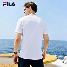 fila斐乐官方男子运动短袖t恤夏简约提花商务抗皱休闲上衣短t男