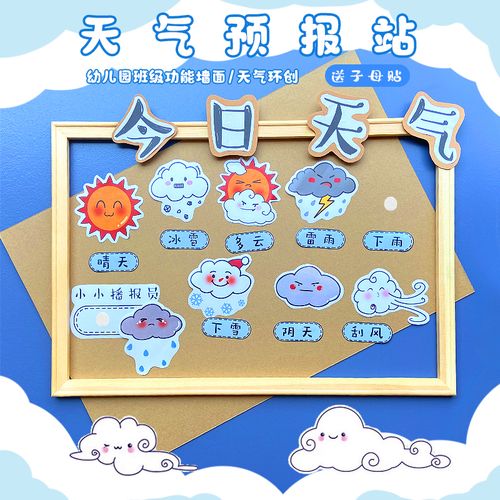 幼儿园环创墙面装饰小清新天气预报主题互动功能墙区壁饰