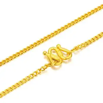 足金999项链黄金侧身链女金链子细款扁链送老婆扁金锁骨链女士315克长