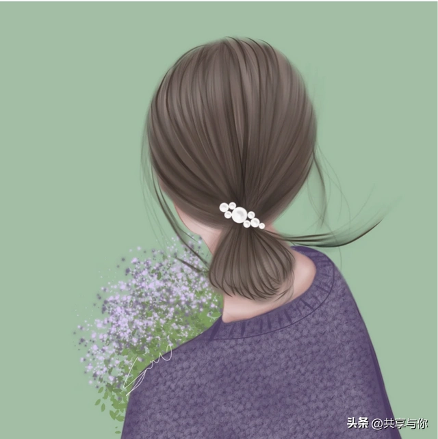 超美超温柔的手绘女生背影头像手绘女生背影头像