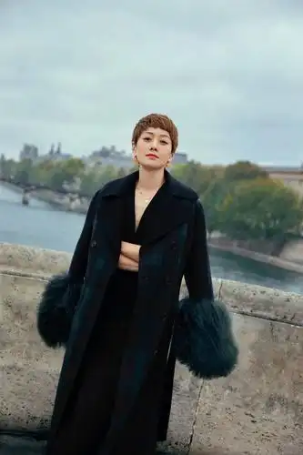 马伊琍巴黎街头演绎深秋时尚简约大气尽显优雅温柔气质