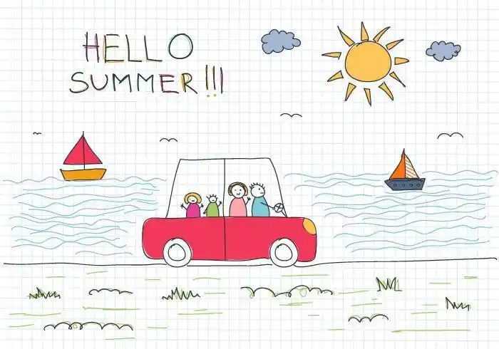 一起去旅行简笔画