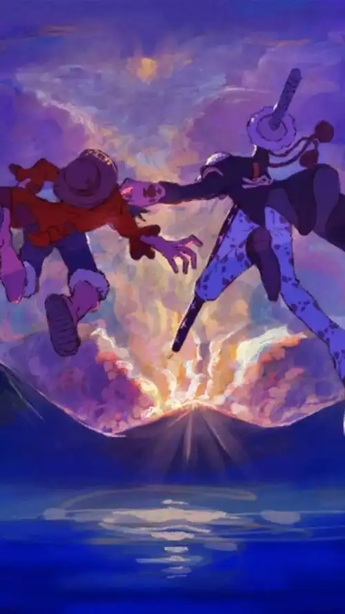 海贼王美图路飞怒发冲冠剑指凯多