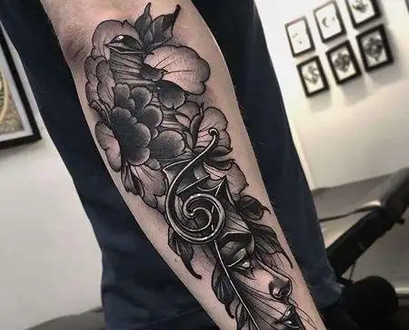 传统新传统牡丹花新传统胳膊牡丹鸟纹身图案tag标签:传统新传统牡丹花