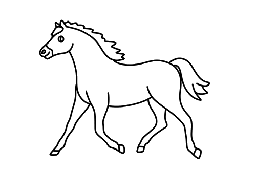 威风的小马简笔画