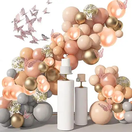 跨境腮红花环气球套装生日派对气球拱门场景布置婚房婚礼装饰批发