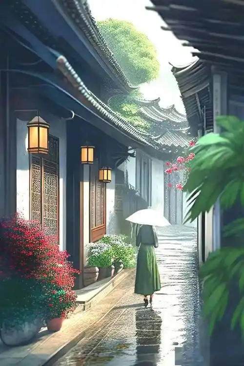 江南雨巷,小桥流水人家(绝美)_佚名_绘画