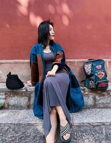 纯手工服饰 老粗布外套  百家布外套 民族风风衣 土布衣服