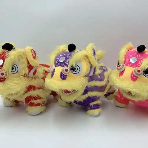 厂家定制中国风玩具公仔  醒狮舞狮子摆件