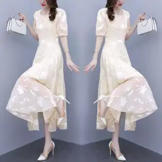 夏寅夏天女装套装时尚气质夏季雪纺连衣裙女装夏装2024年新款春夏天