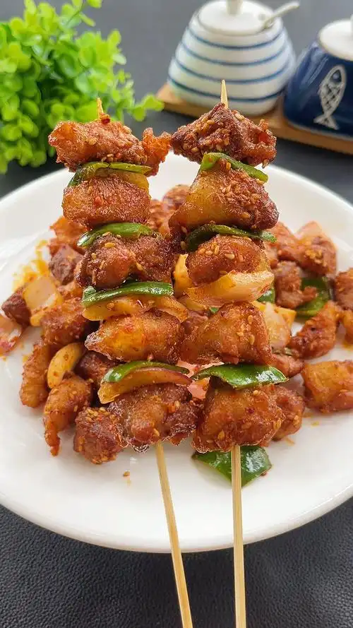 美食#家庭版的烤肉串,做法简单