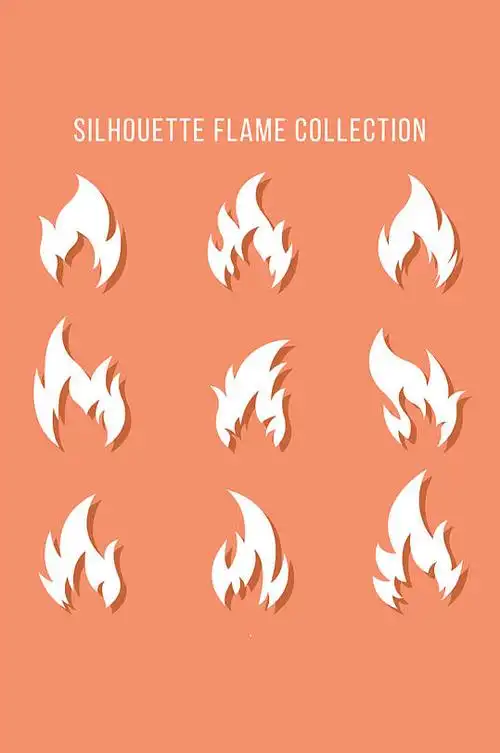 9款白色火焰图标矢量素材