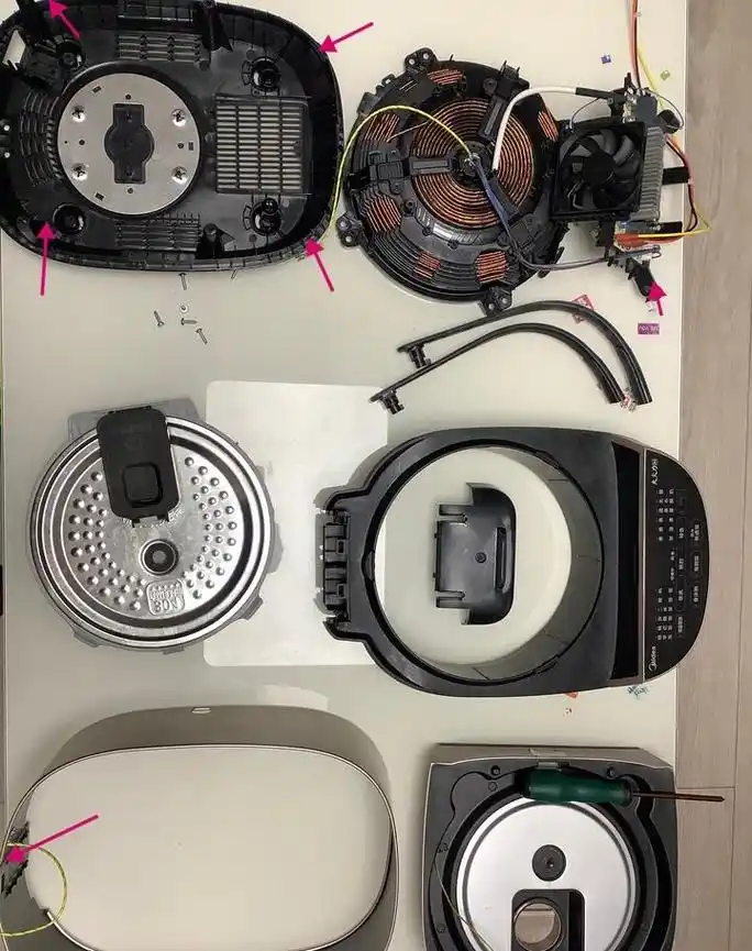 美的电饭煲拆解