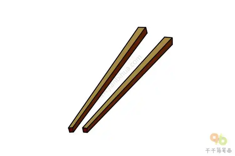 教你画筷子简笔画教程厨具简笔画一双筷子简笔画的画法怎么画简笔画