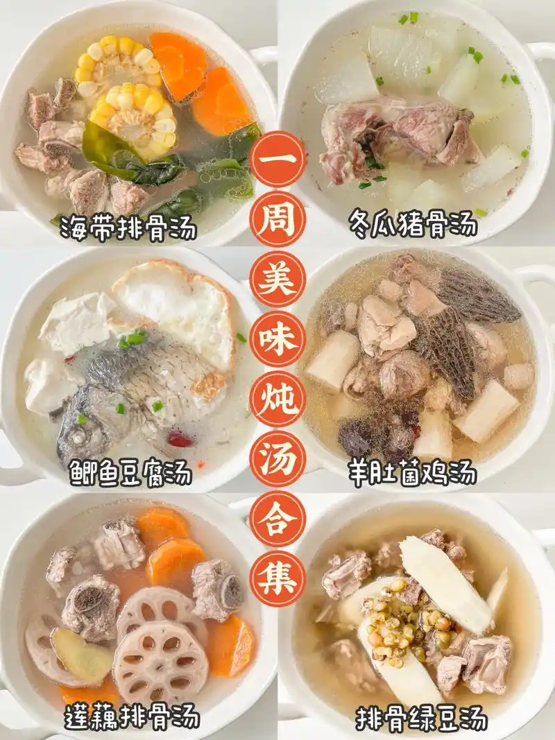 六款家常炖汤合集 简单好喝!这六款炖汤真的很家常啦 又简单 - 抖音