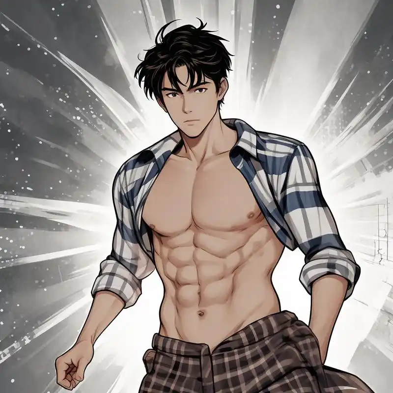 99格纹衬衫腹肌男神头像94 这里有一组超酷的格纹衬衫腹肌男头像