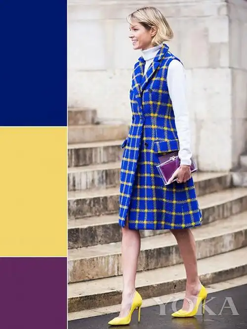 藏蓝色 黄色 紫色