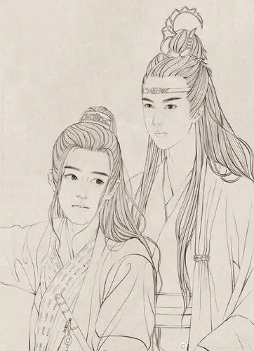 国庆节快乐##肖战##王一博##陈情令##抑郁. 来自画画中的土豆 - 尾